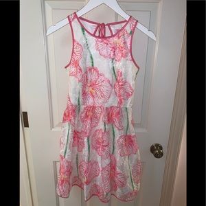 Lilly Pulitzer pink and green fit & flare dress 0